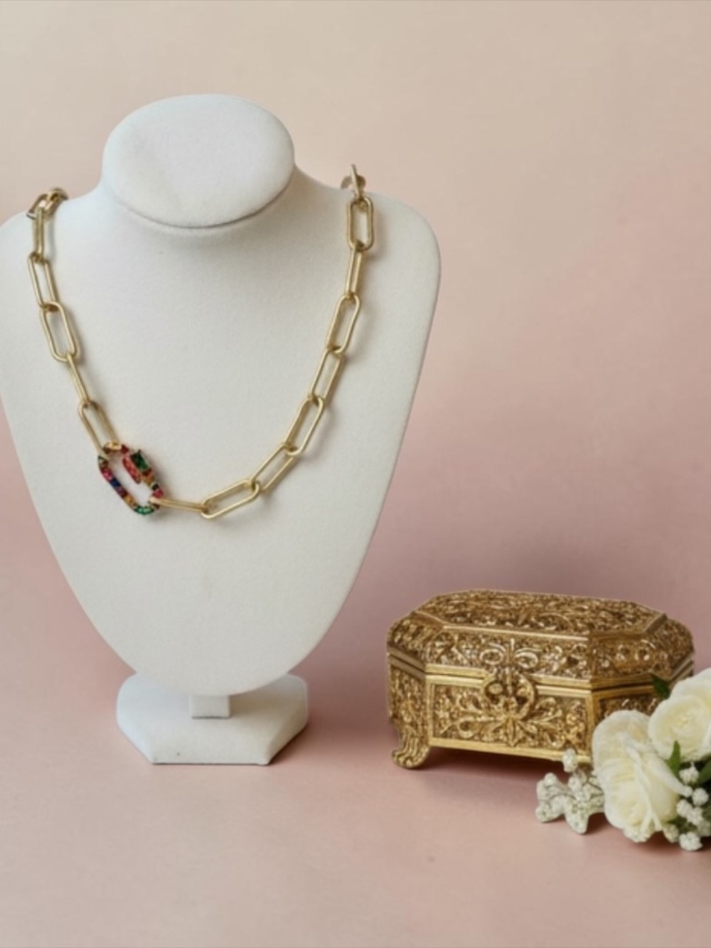 New Annie Necklace in Gold Tone with Multicolor Clasp by Plunder Design - Picture 7 of 7
